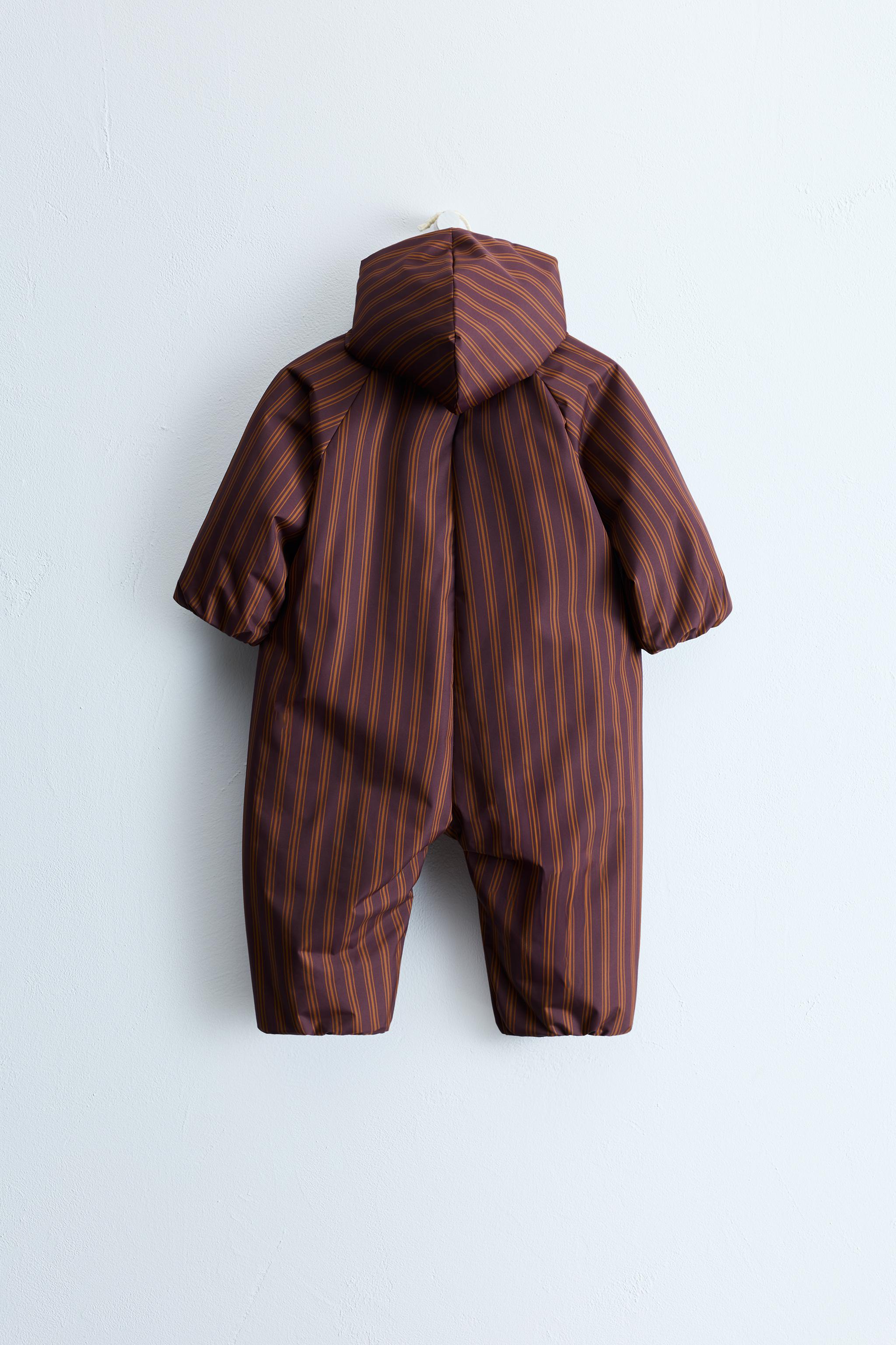 ZARA TIMELESS - STRIPED NYLON JUMPSUIT WITH DETACHABLE HOOD